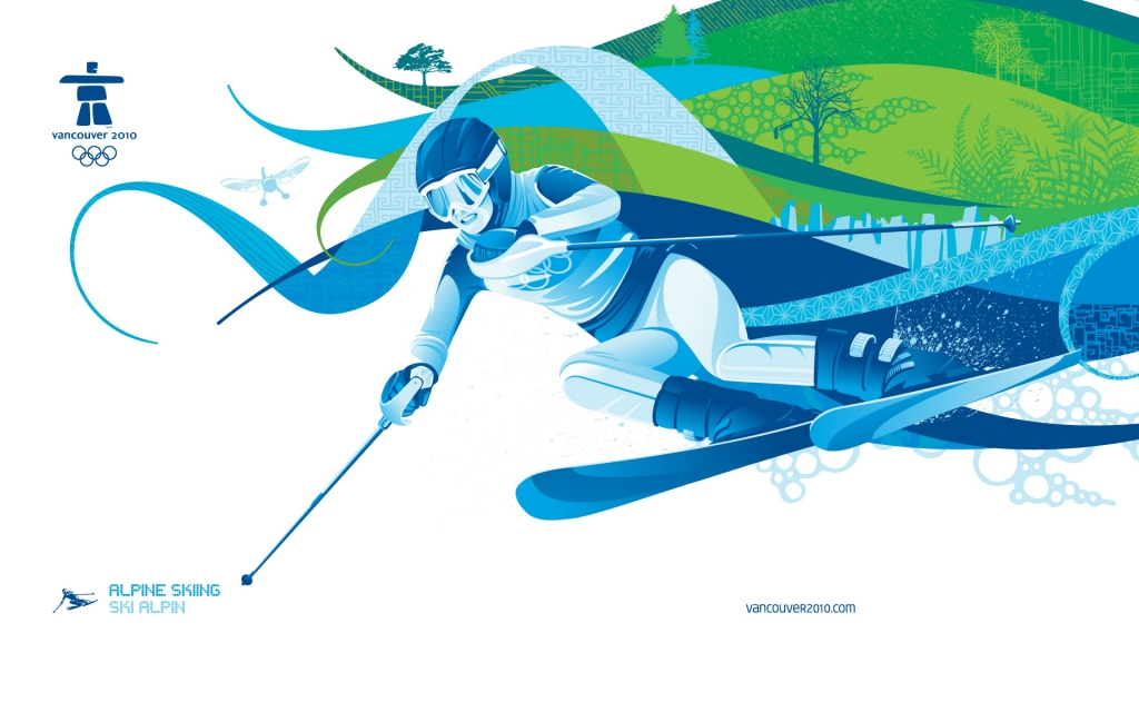 1024x640 download HD Alpine Skiing Vancouver 2010 wallpaper