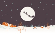 Santa with Reindeers in the Sky 1920x1200