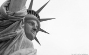 Liberty, New York, black and white photo