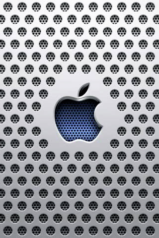 Apple, Perforated Aluminium Background
