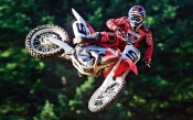 Motocross - Red Honda in Flight, 9