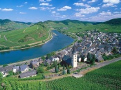 City of Bremm and Moselle River, Germany