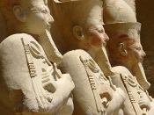 Statues at the 3rd Terrace, Temple of Hatshepsut, Deir el Bahri, Thebes, Luxor, Egypt egypt