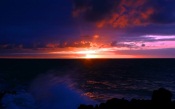 Dark sea sunset