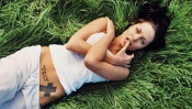Angelina Jolie Lying on the Grass