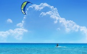 Blue Sea, Bluea Sky and Kiteboarding