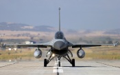 F-16 Fighting Falcon On the Runway - Front View