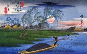 Ando Hiroshige, Men Poling Boats Past A Bank With Willows, 1858 , Tokyo, National Museum