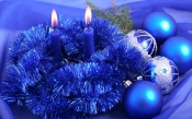 Candles And Christmas Tinsel