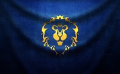 Golden Lion On A Blue Flag
