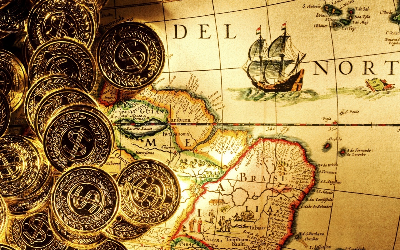 Gold Coins And An Old Map