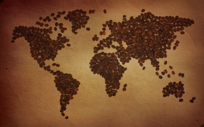 World Map From Coffee