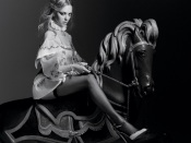 Amanda Seyfried on the Horse, Black and White
