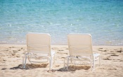 Deck Chairs on Sandy Beach, Hawaii