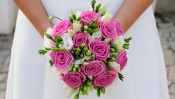 Wedding Bouquet - Pink and White Roses