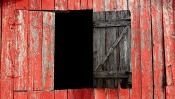Wooden Window in the Red Barn