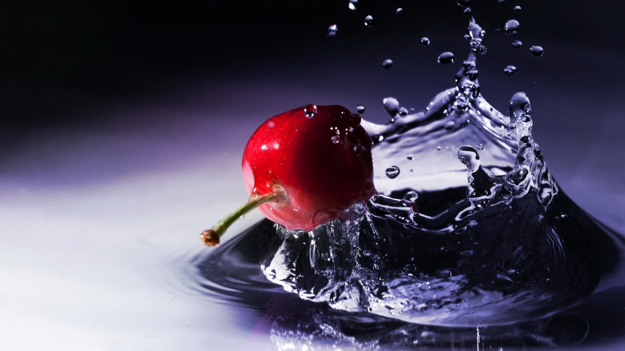 Cherry Drops in Water