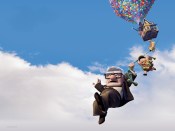 Up, Carl Fredricksen, Russell, A Dog Dug, A House, Balloons, Sky