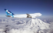 Boeing 747, Sky, Mountains