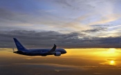 Boeing 787 Dreamliner, Sky, Sunset