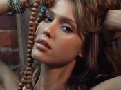 Sexy Jessica Alba with Beads