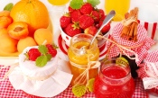 Jam, Strawberries, Oranges, Apricots, Cinnamon