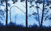 Drawing, Blue Lake, the Trees