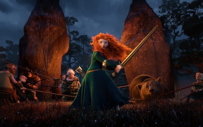 Brave, Princess Merida with a Sword, Bear