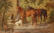 Horses at the Porch, Albrecht Adam