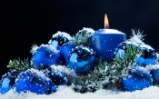 Blue Candle, Christmas Balls