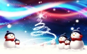 Snowmen in Hats and Scarves 1680x1050
