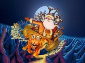Santa on a Sleigh with Reindeer