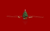 Christmas Tree on a Red Background 1920x1200