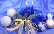 Blue Candles, Christmas Balls 2560x1600