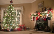 Christmas Eve, Christmas Tree, Presents, Fireplace 2560x1600