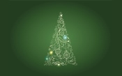 Christmas Tree on the Green Background