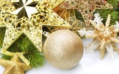 Golden Christmas Balls 2880x1800