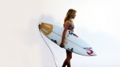 Alana Blanchard With Surfboard