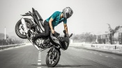 Stunt on a Motorcycle