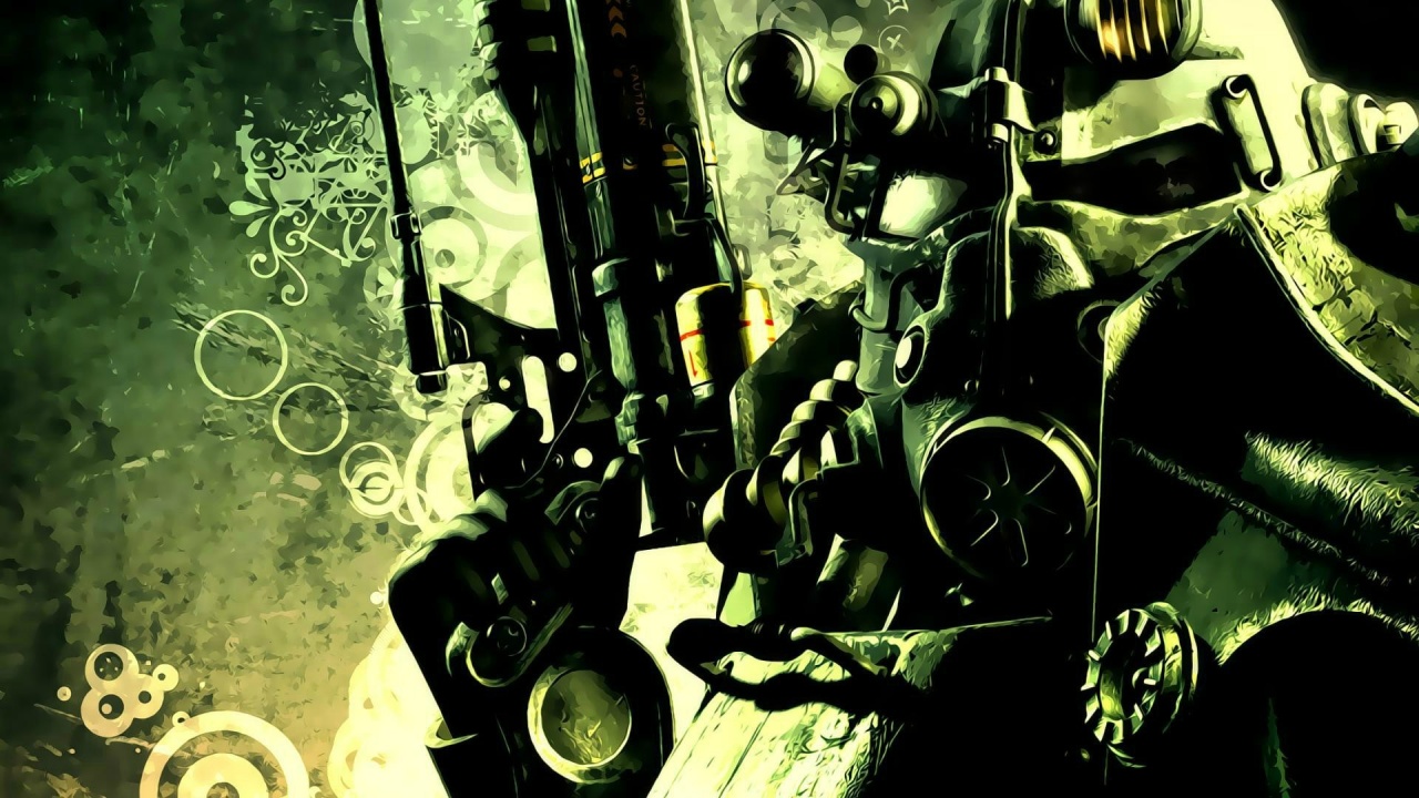 Power armor of Fallout, digital art